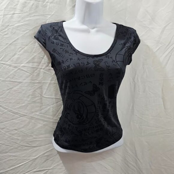 Vintage y2k 90s anime Japan aop baby tee - Picture 2 of 5